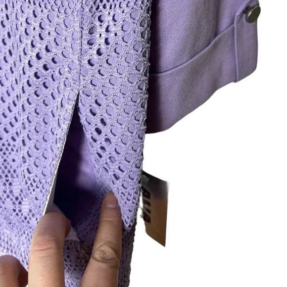 Y2K ,ALIA eyelet, crochet colorful jacket,cardigan,office siren,light purple - Picture 5 of 15